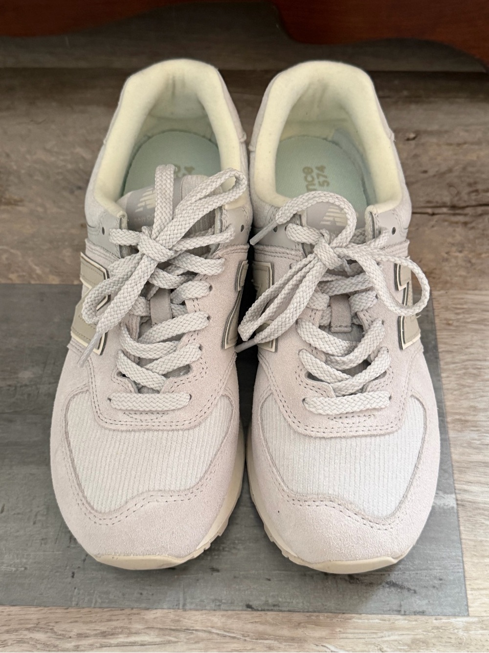 New Balance Women's Light Beige Lace-Up Sneakers